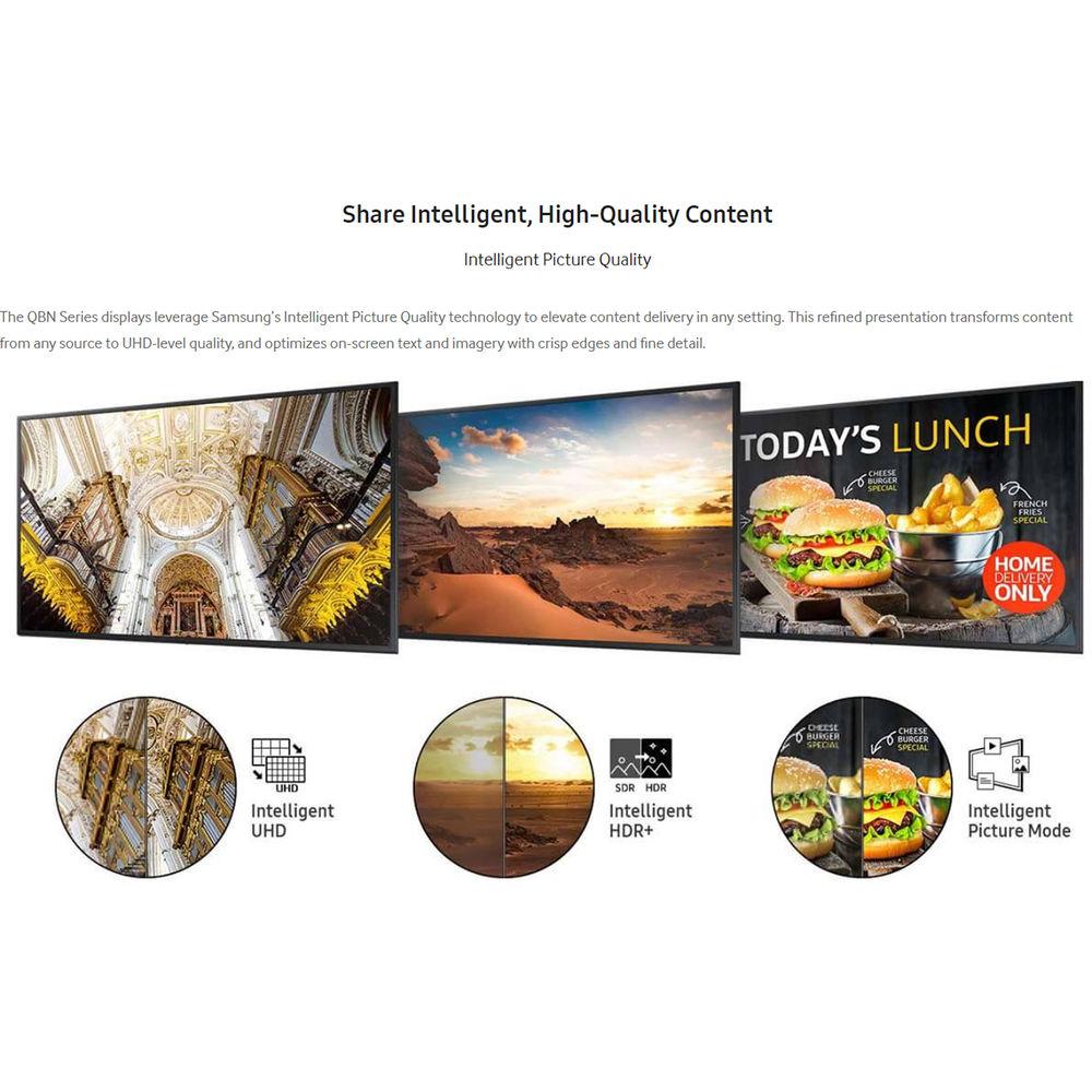 Samsung 75" QB75N Edge-Lit 4K UHD LED Display for Business