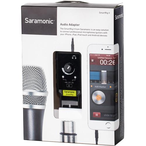 Saramonic SmartRig II XLR Mic & 1 4" Guitar Adapter with Phantom Power Preamp for Smartphones