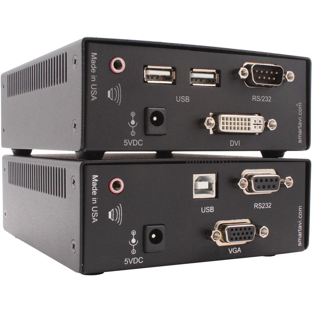 Smart-AVI DVI-I VGA DVI-D Multimode Fiber Extender Transmitter with Power Supply