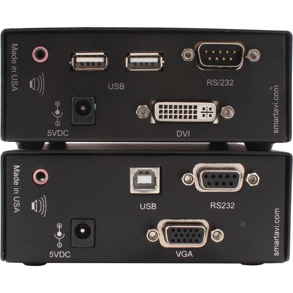 Smart-AVI DVI-I VGA DVI-D Multimode Fiber Extender Transmitter with Power Supply
