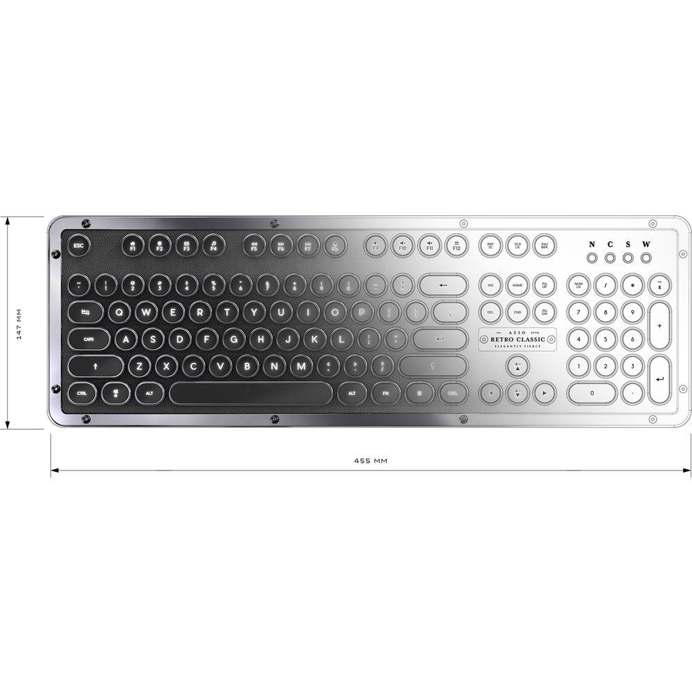 AZIO Retro Classic BT Wireless Backlit Mechanical Keyboard, AZIO, Retro, Classic, BT, Wireless, Backlit, Mechanical, Keyboard