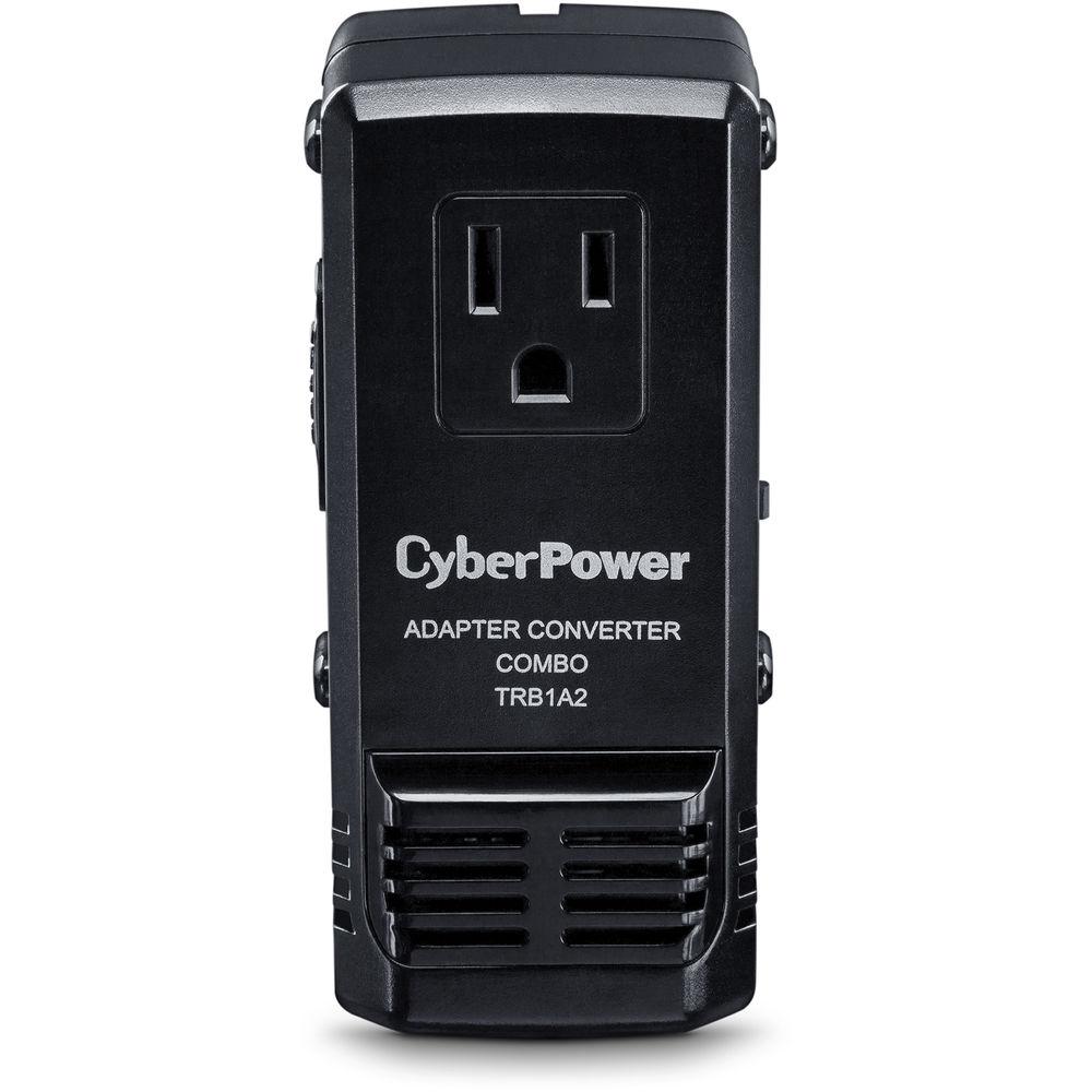 CyberPower TRB1A2 Single Outlet All-In-One Travel Converter and Adapter