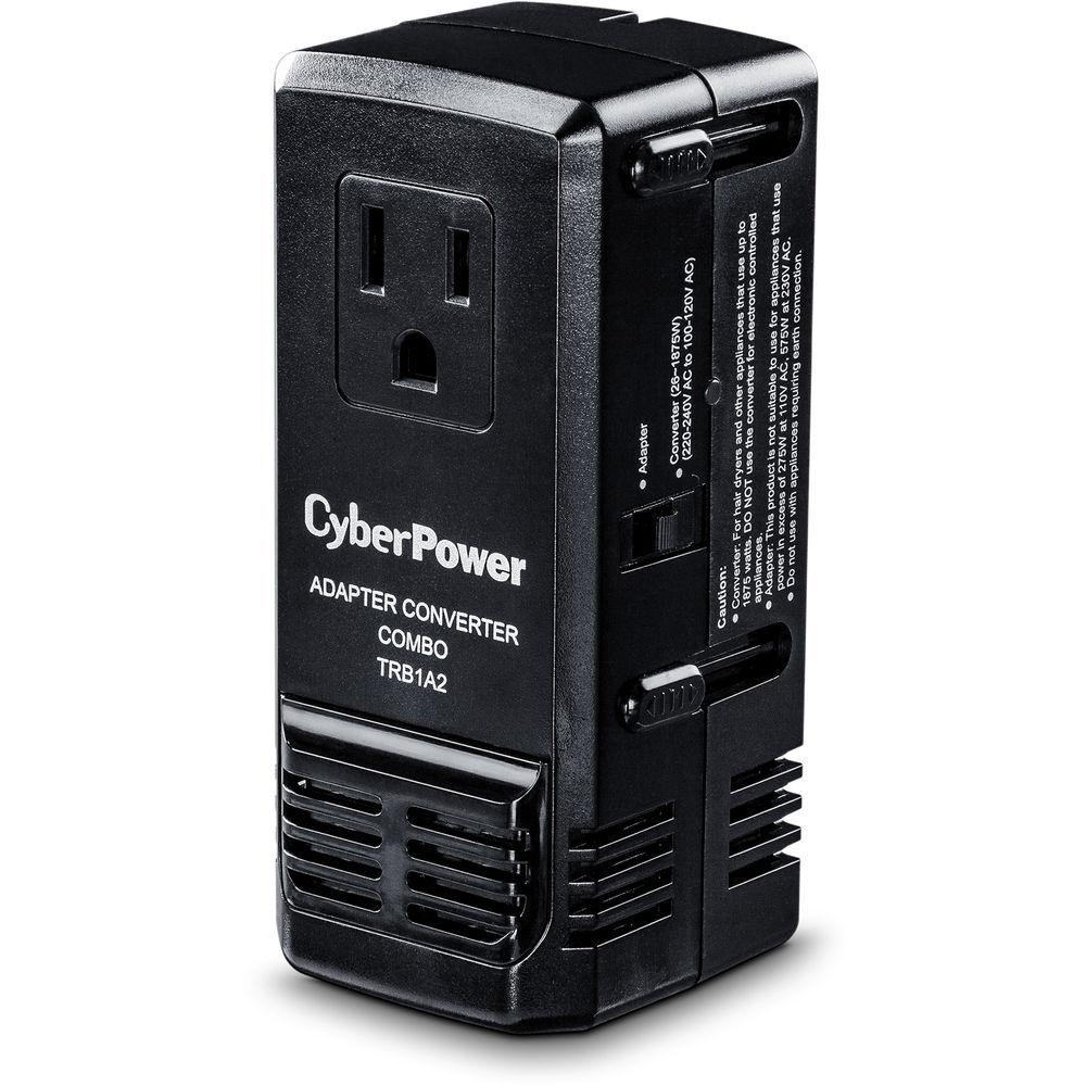 CyberPower TRB1A2 Single Outlet All-In-One Travel Converter and Adapter