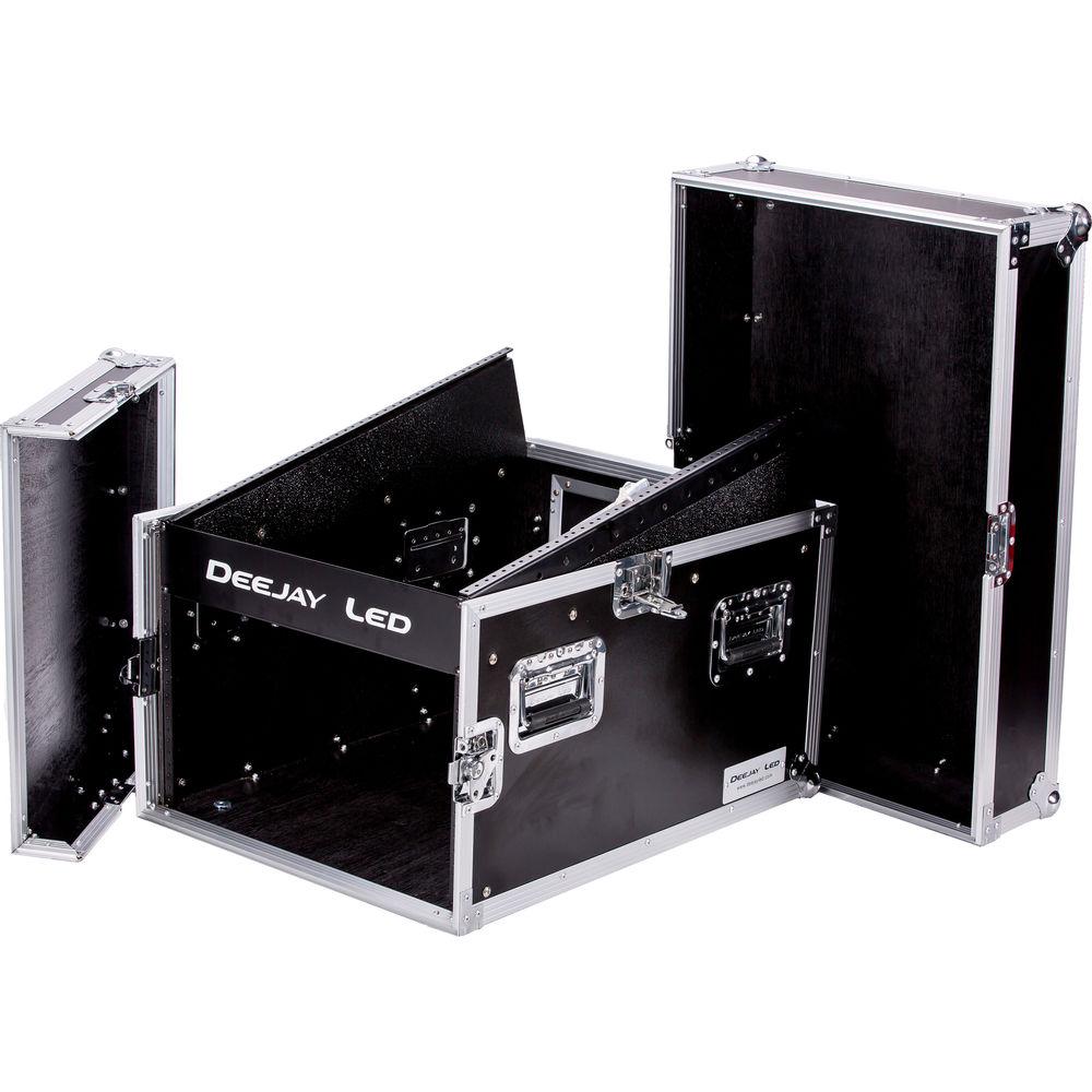 DeeJay LED 14 RU Slant Mixer Rack 6 RU Vertical Rack System with Full AC Door