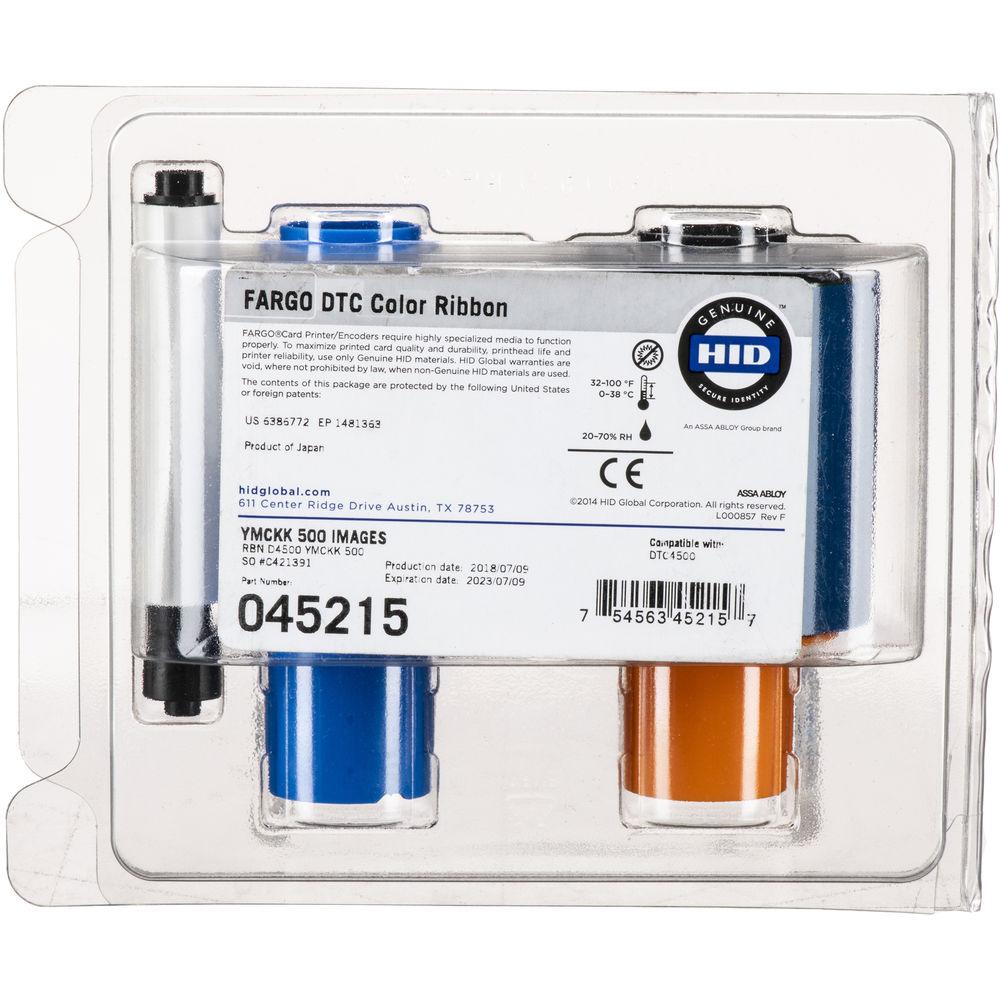 Fargo ECO YMCKK Professional-Series Ribbon for DTC4500e DTC4500 Card Printers