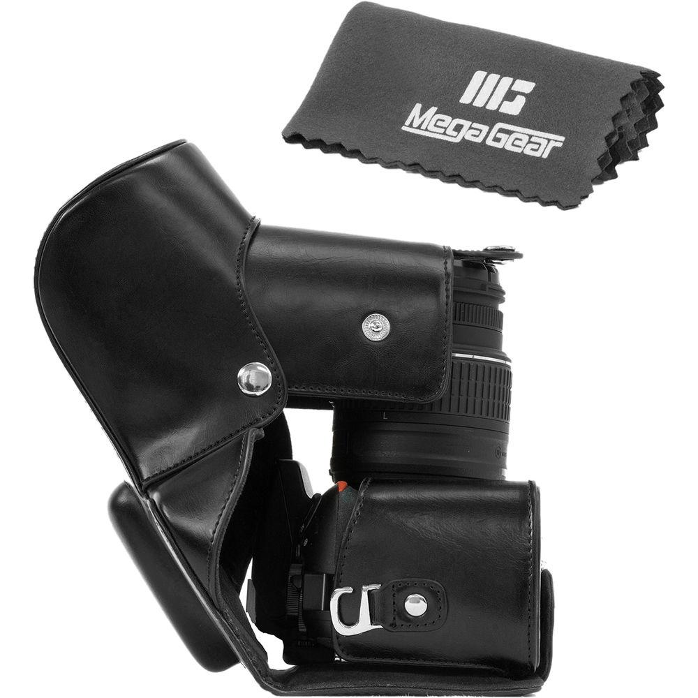 MegaGear Ever Ready PU Leather Case for Nikon D3300 D3200 with 18-55mm Lens