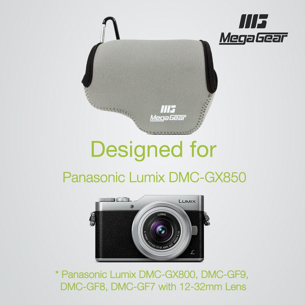 MegaGear Ultra-Light Neoprene Case for Panasonic Lumix DC-GX850, DC-GF9, DMC-GF8, or DMC-GF7 with 12-32mm