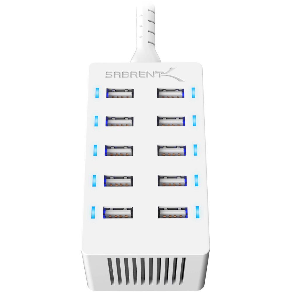 Sabrent 10-Port USB Charging Station 12A 60W
