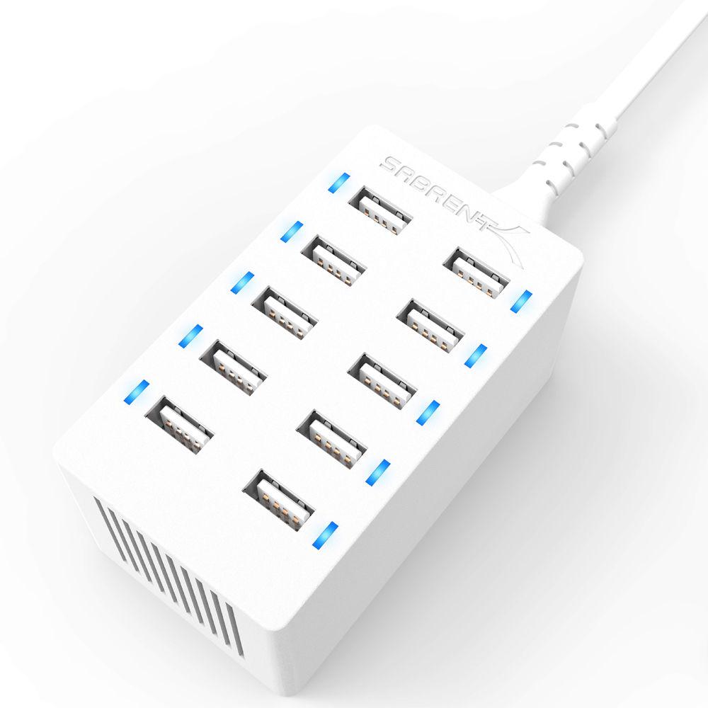 Sabrent 10-Port USB Charging Station 12A 60W