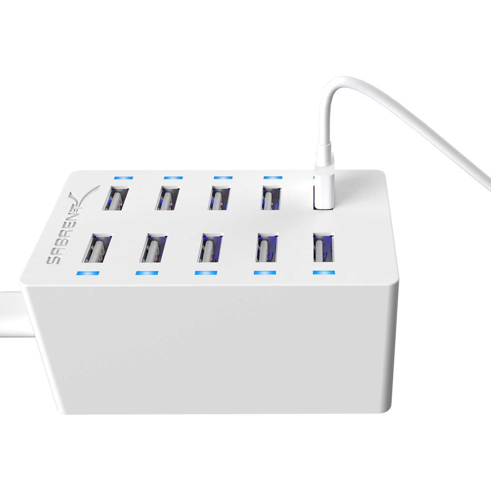 Sabrent 10-Port USB Charging Station 12A 60W
