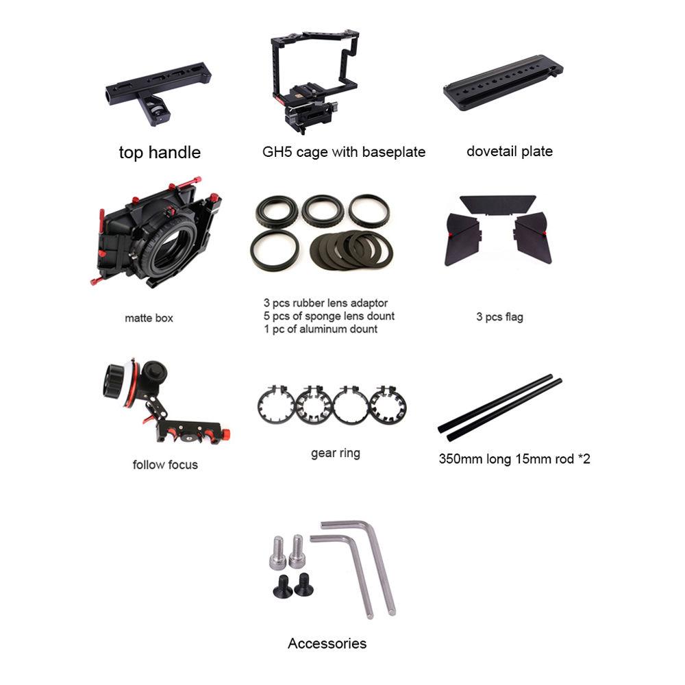 CAME-TV Guardian Cage for GH5 GH4 a7S Camera Rig with Matte Box and Follow Focus