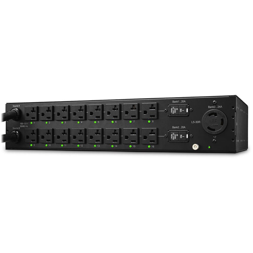 CyberPower Switched ATS PDU24A 100-120V 50-60HZ 2x NEMA L5-30P 17 OUTS2U RU 10