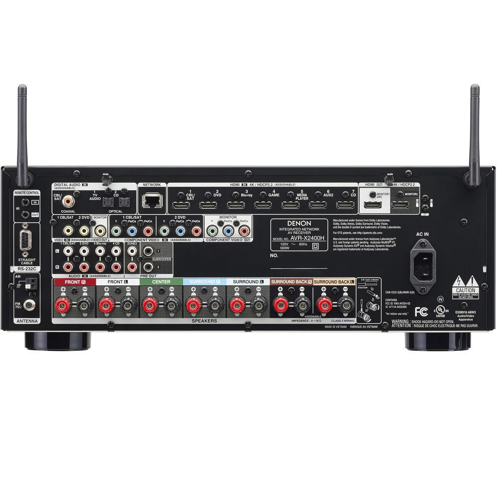 Denon AVR-X2400H 7.2-Channel Network A V Receiver