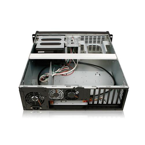 iStarUSA D-300-PFS Chassis with Front-Mounted ATX Power Supply & BPN-DE230SS-BLUE Trayless Hot-Swap Drives Cage