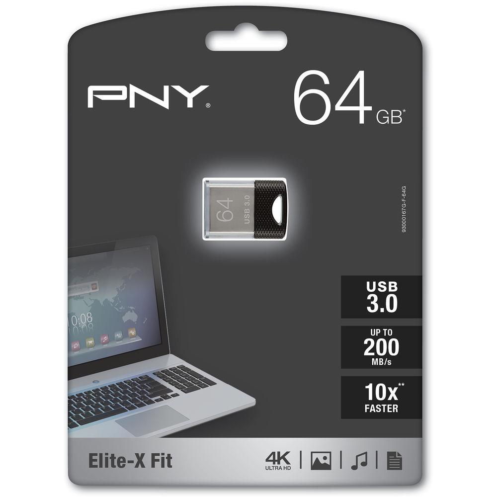 PNY Technologies 64GB Elite-X Fit USB 3.0 Flash Drive