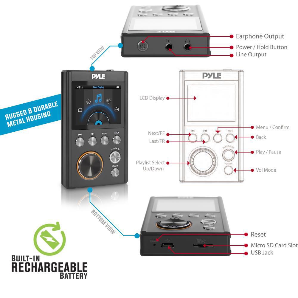 Pyle Pro Portable High Resolution Digital Audio Player