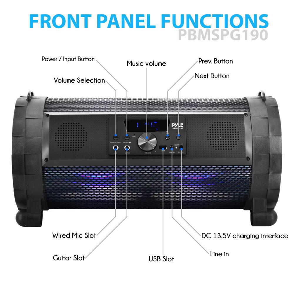 Pyle Pro Street Blaster Bluetooth Boom-Box Wireless Speaker System