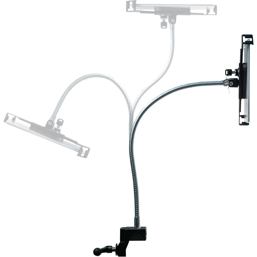 CTA Digital Heavy-Duty Security Gooseneck Clamp Stand for 7-13" Tablets