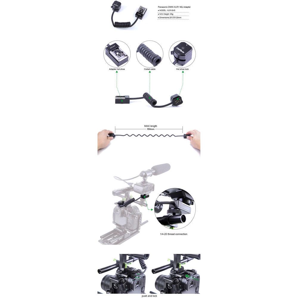 LanParte Cable Adapter for Panasonic DMW-XLR1 Microphone Adapter