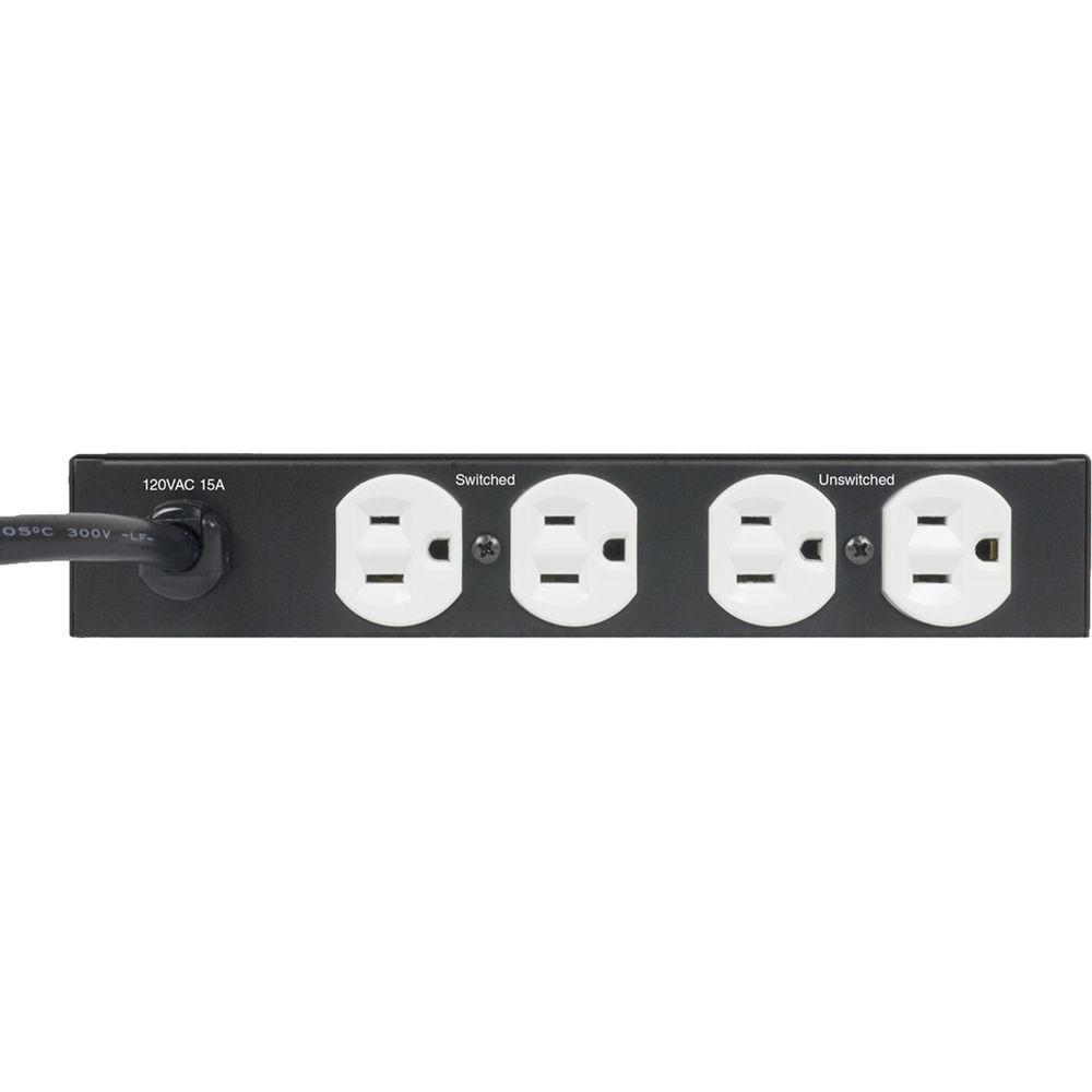 Lowell Manufacturing Power Panel For Half Rack-15A, 5 Outlets, 1-Stage Surge Supp, ETL Listed