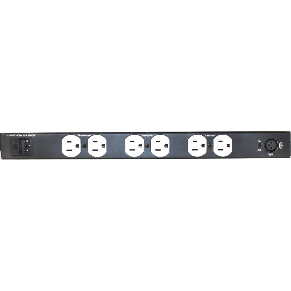 Lowell Manufacturing Rackmount Light Panel With 120-VAC 15A Power, 7 Outlets, 9