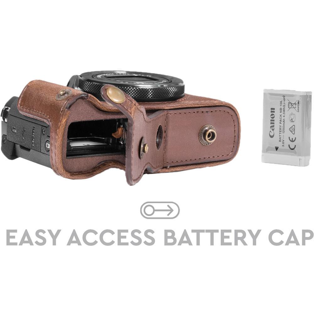 MegaGear Leather Camera Case with Strap for Canon PowerShot G5 X