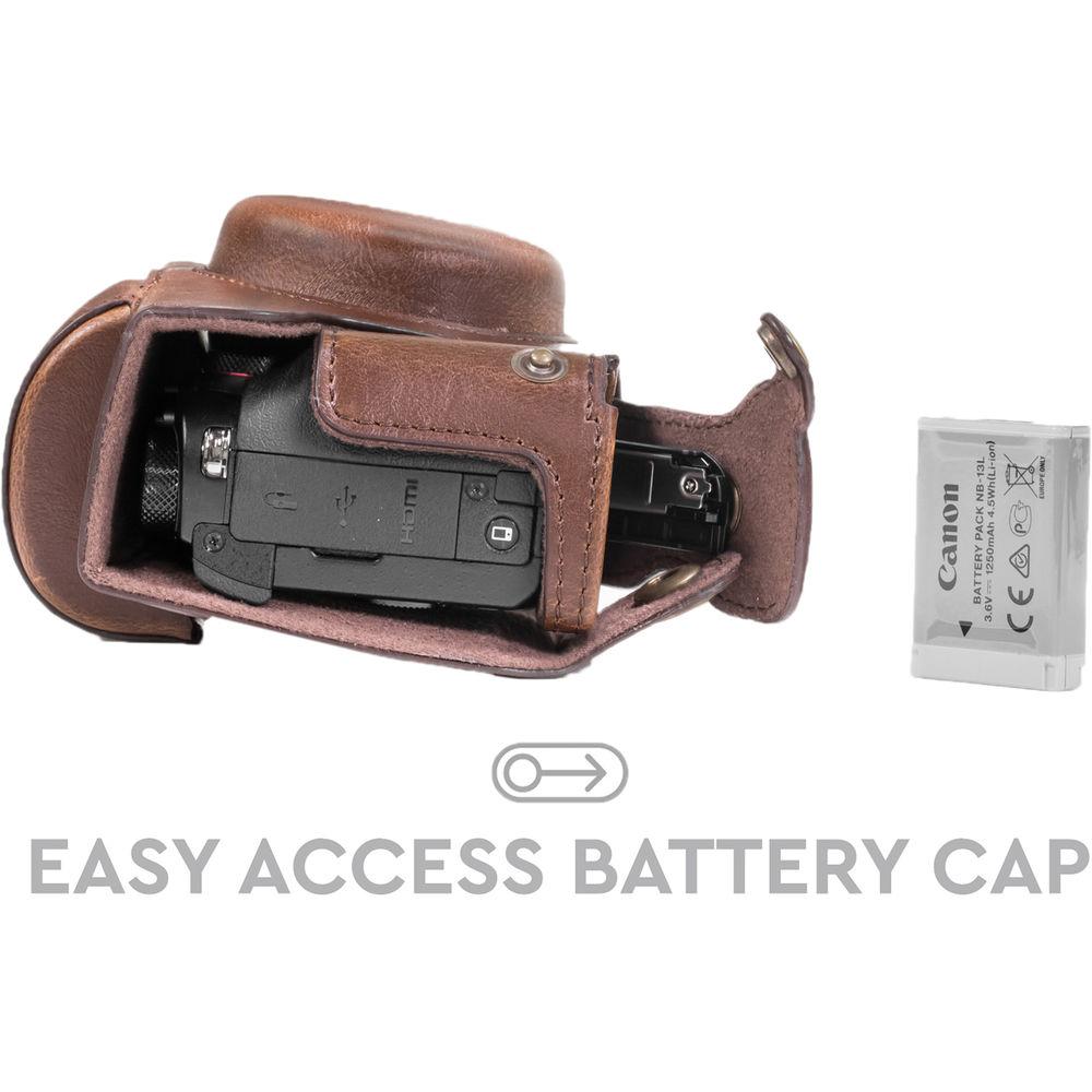 MegaGear Leather Camera Case with Strap for Canon PowerShot G5 X