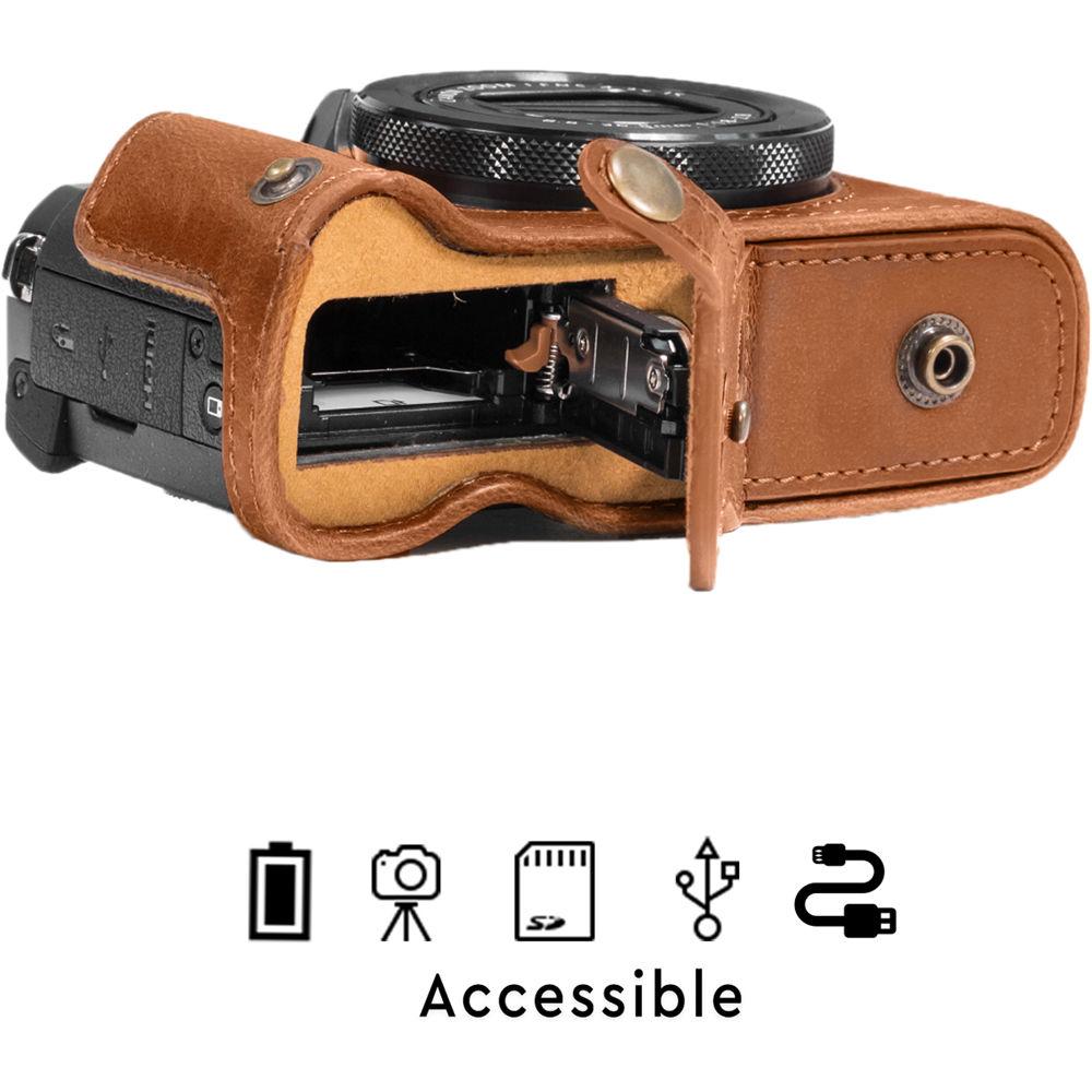 MegaGear Leather Camera Case with Strap for Canon PowerShot G5 X