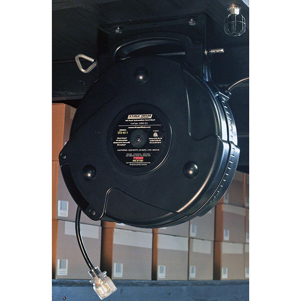 Stage Ninja 12-AWG 1-Outlet Retractable Power Reel with LED Power Indicator and Circuit Breaker