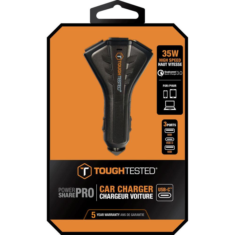 ToughTested Powershare Pro 35W Triple USB Type-C & Type-A USB Car Charger