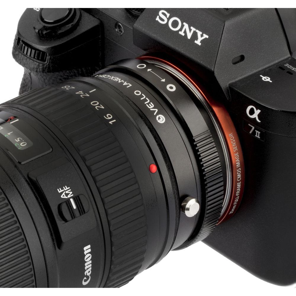 Vello Canon EF EF-S Lens to Sony E-Mount Camera Lens Adapter with Aperture Control