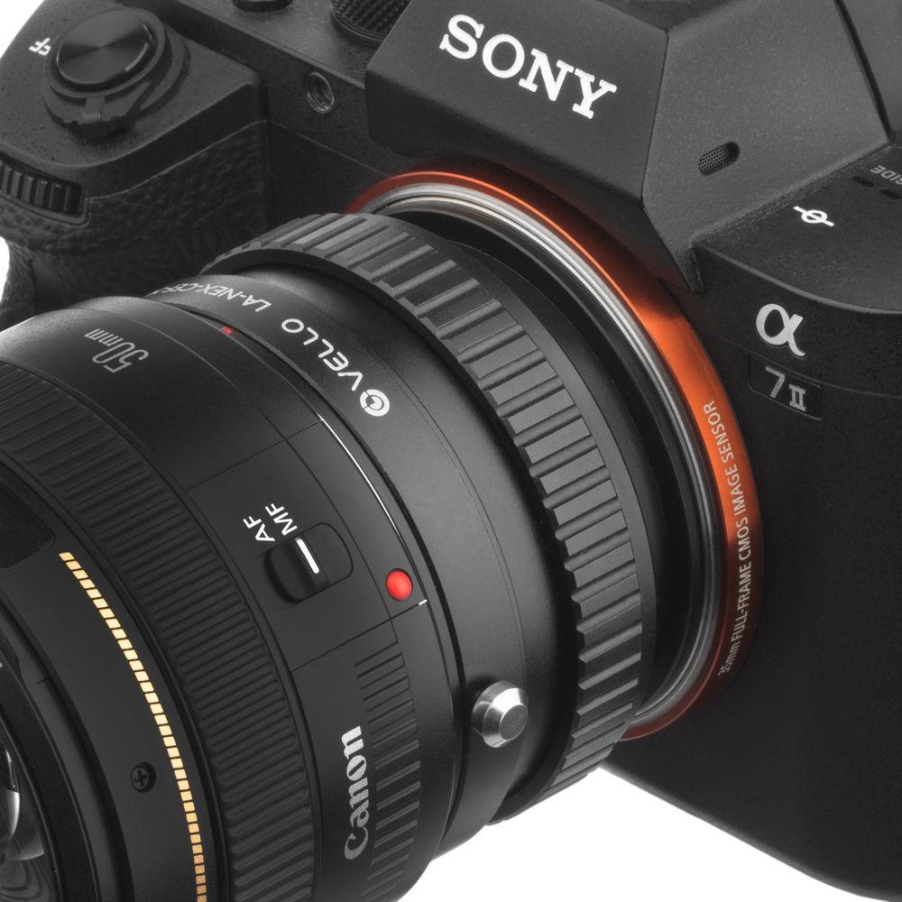 Vello Canon EF EF-S Lens to Sony E-Mount Camera Lens Adapter with Macro