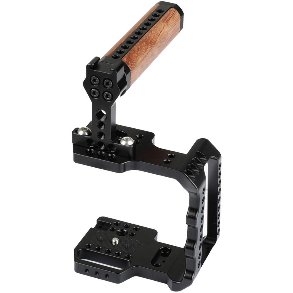 CAMVATE Half Cage With Wood Top Handle For Blackmagic Pocket Cinema Camera 4K
