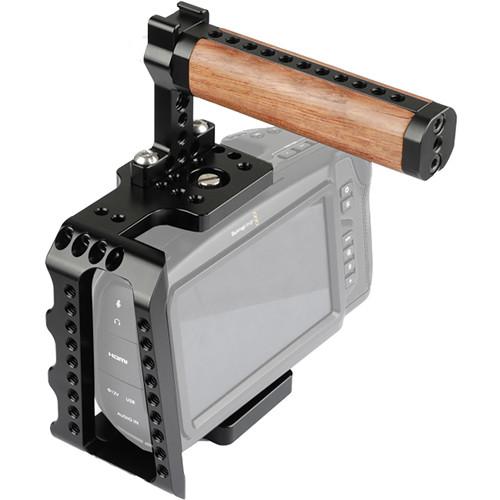 CAMVATE Half Cage With Wood Top Handle For Blackmagic Pocket Cinema Camera 4K