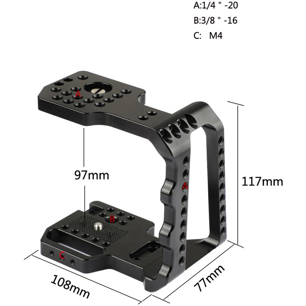 CAMVATE Half Cage With Wood Top Handle For Blackmagic Pocket Cinema Camera 4K