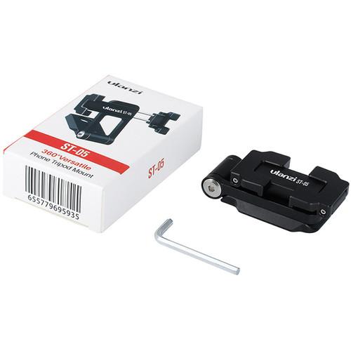 DigitalFoto Solution Limited Foldable Tripod Mount Adapter Phone Clipper Holder Vertical 360 Tripod Stand Quick Release Plate For