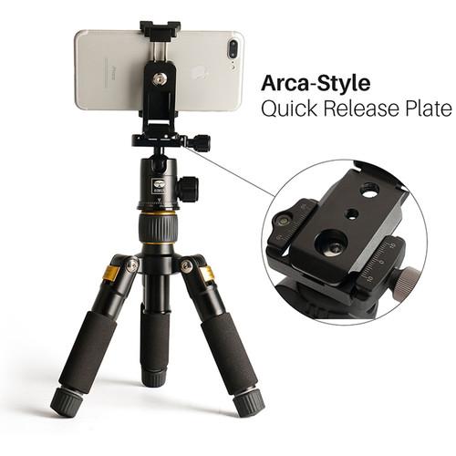 DigitalFoto Solution Limited Foldable Tripod Mount Adapter Phone Clipper Holder Vertical 360 Tripod Stand Quick Release Plate For