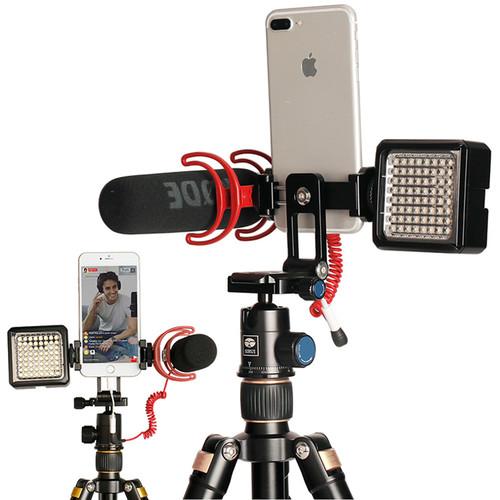 DigitalFoto Solution Limited Foldable Tripod Mount Adapter Phone Clipper Holder Vertical 360 Tripod Stand Quick Release Plate For