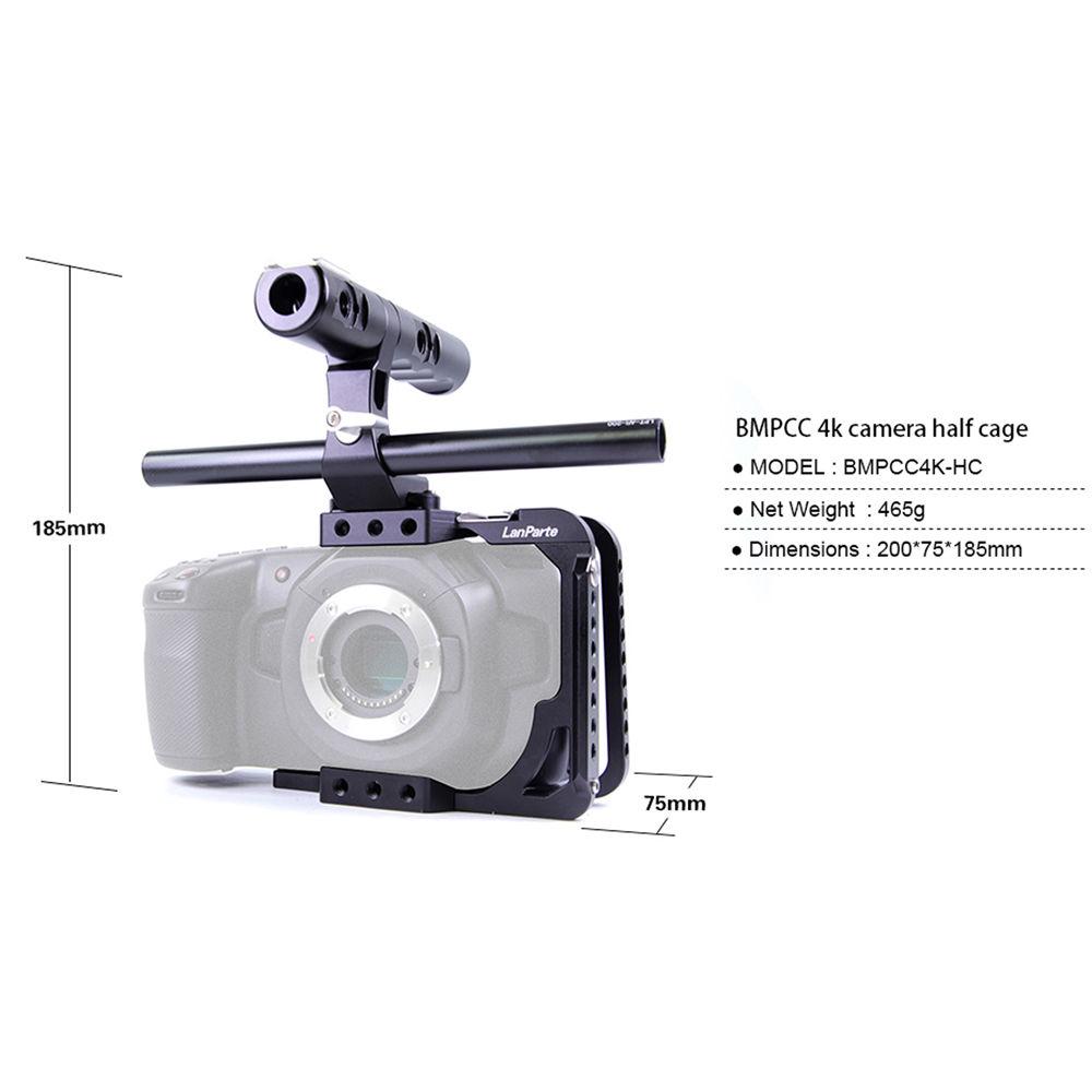 LanParte BMPCC4K Blackmagic Design Pocket Cinema Camera 4K Half Cage with Free Samsung SSD-T5 Clamp
