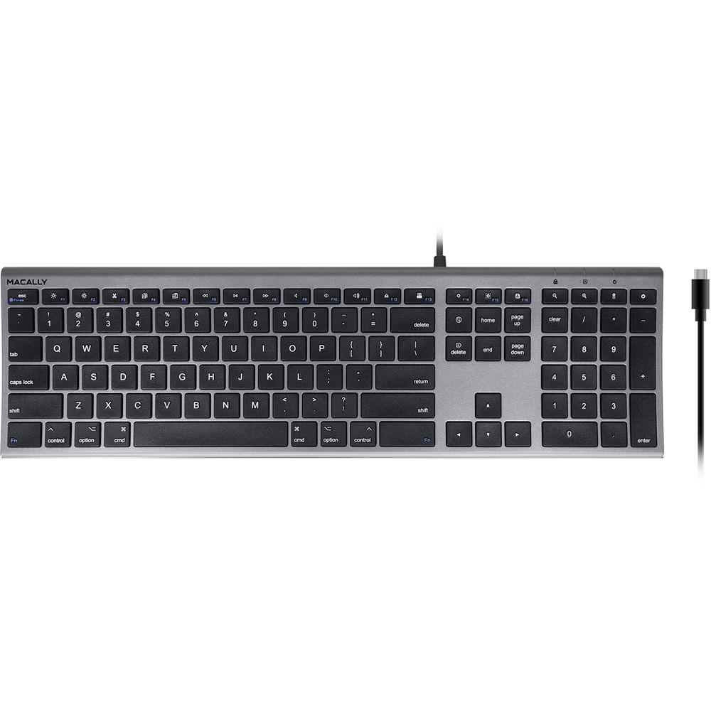 Macally Wired USB Type-C Keyboard for Mac