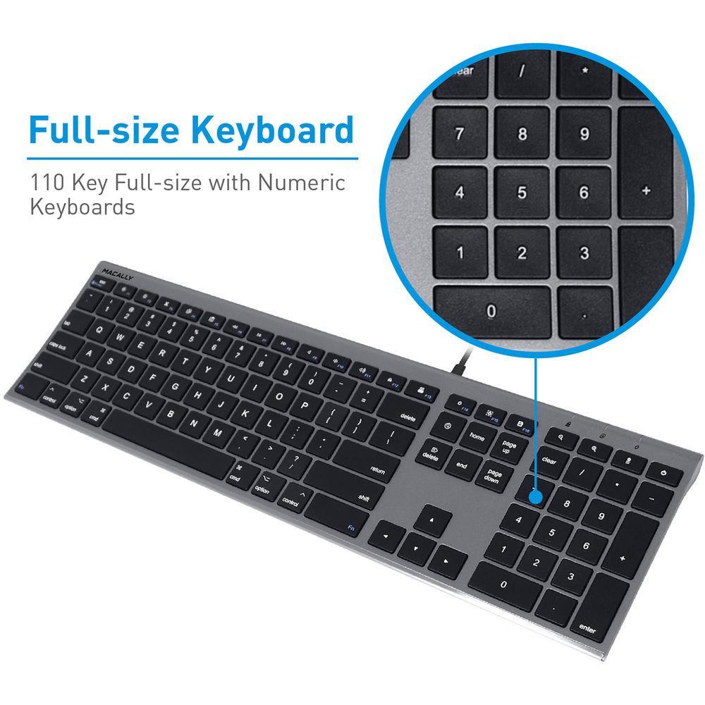 Macally Wired USB Type-C Keyboard for Mac