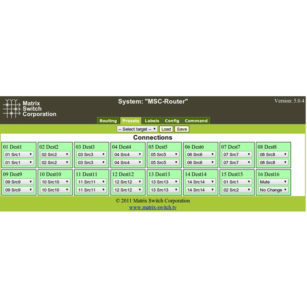 Matrix Switch 8 x 24 3G-SDI Video Router with Button Panel