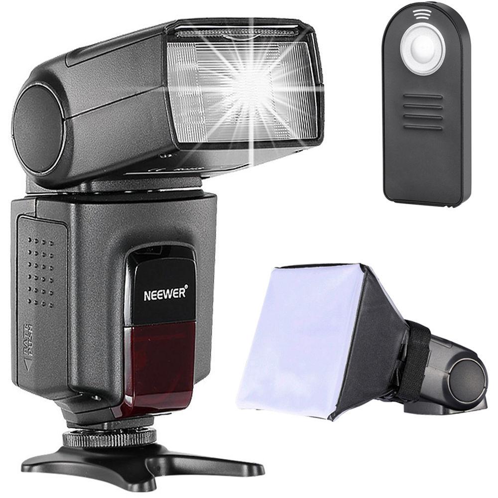 Neewer TT560 Manual Flash with 4 x 5" Softbox and Shutter Release Remote Kit