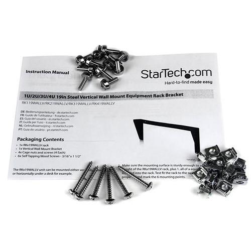 StarTech 4U 19" Steel Vertical Wall Mount Equipment Rack Bracket