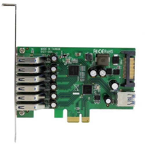 StarTech 7-Port USB 3.0 PCI Express 2.0 x1 Card, StarTech, 7-Port, USB, 3.0, PCI, Express, 2.0, x1, Card