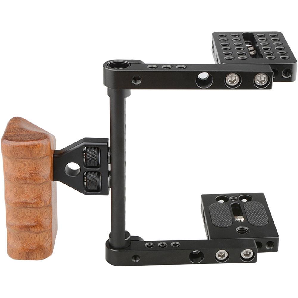 CAMVATE Camera Cage with Wood Handle for Select DSLRs