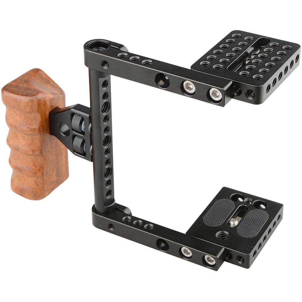 CAMVATE Camera Cage with Wood Handle for Select DSLRs