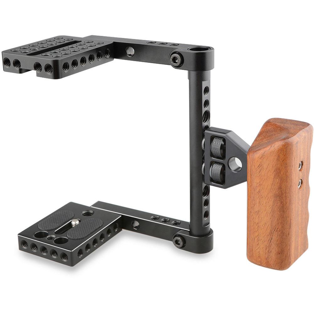 CAMVATE Camera Cage with Wood Handle for Select DSLRs