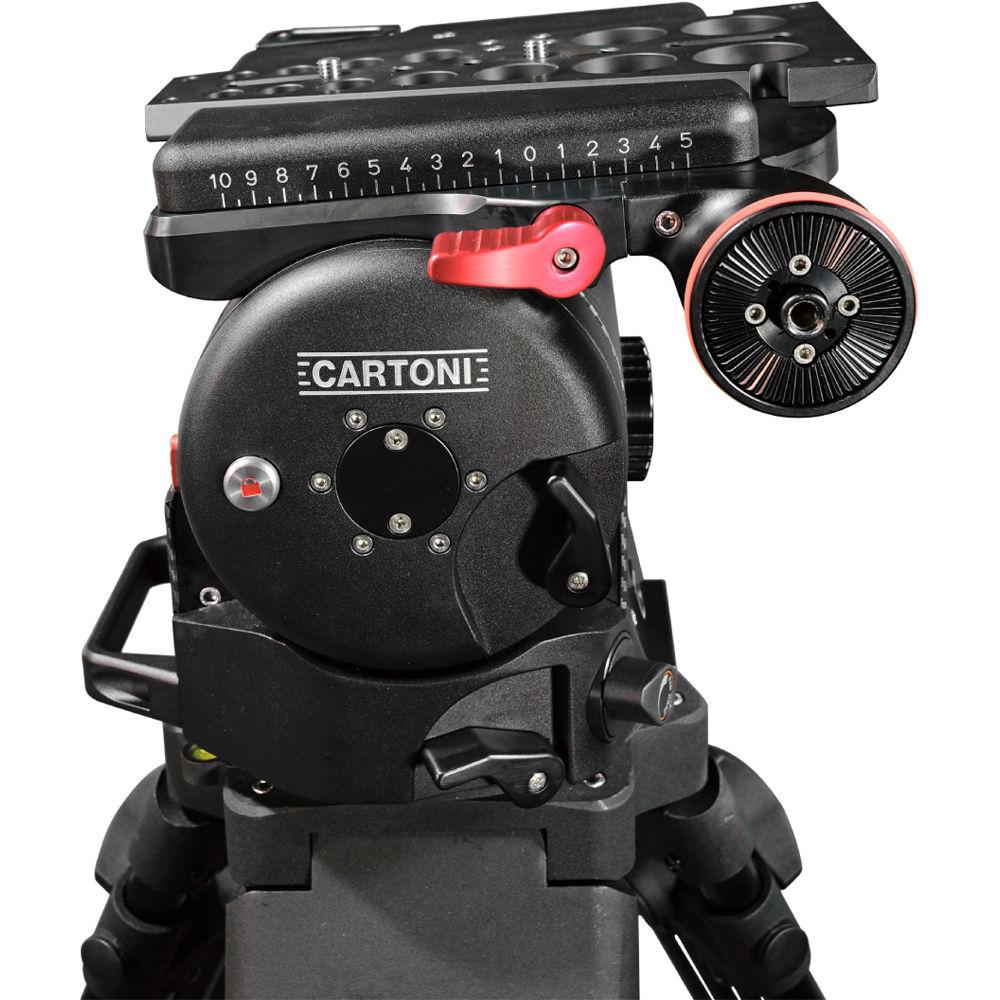 Cartoni Master 65 Head Complete, 1 Stage Alminum Studio Tripod, Ground Spreader