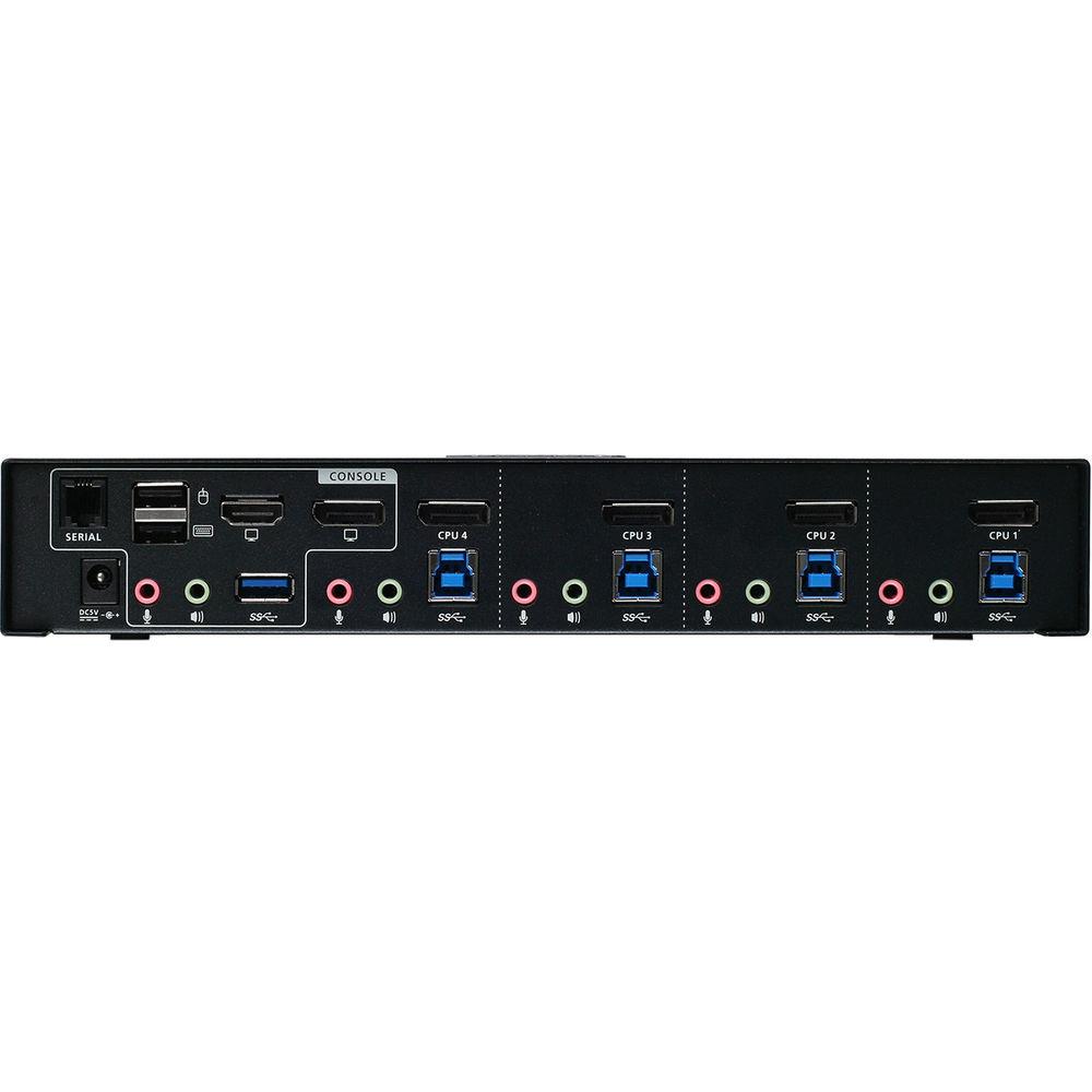 IOGEAR 4-Port 4K DisplayPort KVMP Switch with Dual Video Out & RS-232
